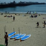 みんなで楽しくフットボール投げ