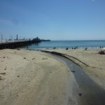 ここから見ると埠頭が長い