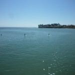 パドリングで沖まで漕ぎ出せます