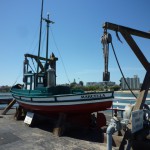 昔の漁船を展示