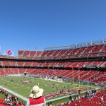 ここからスタジアムが一望に見渡せる