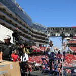 全米生中継の準備中