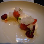 デザートのババロアは、かき氷でシャキッと