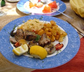 5.庶民的な豚のスヴラキ