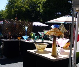 エミール・ガレ風のガラスランプ