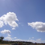 きのうの朝は、ポコポコ雲