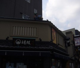 屋根の上に盗っ人!