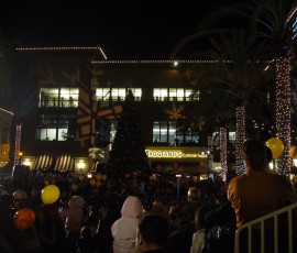 クリスマスツリーに灯をともすセレモニー