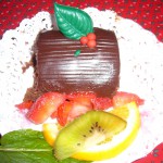 ティーハウスのチョコケーキ。とにかく甘かったです