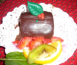 ティーハウスのチョコケーキ。とにかく甘かったです