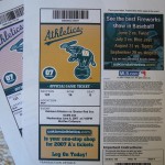 オークランドA's対レッドソックスのチケット(パソコンのプリントアウトです)