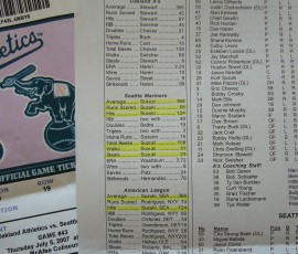 黄色のマーカーは、イチロー選手の記録