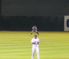 センターを守るイチロー選手