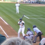 A'sのDHジャック・カスト選手。彼のヒットで1点を返す