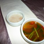 宮廷料理の前菜:おかゆと水キムチ