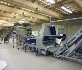 実を選り分ける機械がずらり