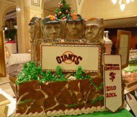 ホテル入り口脇には、2012年ワールドシリーズ覇者サンフランシスコ・ジャイアンツ!